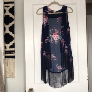 Floral sheer vest